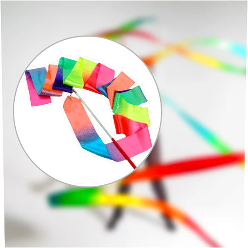 NUOYAQI Rhythmic Gymnastic Dancing Training Ribbon Gymnastic Ribbon Sparkling Dance Ribbon Twirling Long Ribbon Streamers