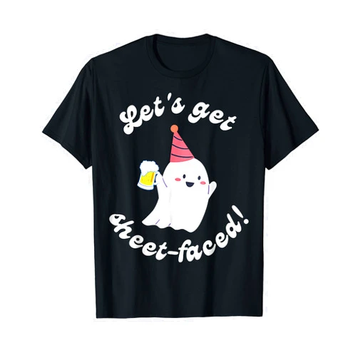 Funny Halloween Costume Matching Let'S Get Sheet-Faced - Funny Halloween Party Ghost 80S T-Shirt