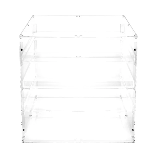 LABIXIAOXIN Pastry Display Case Countertop, Bakery Display Case Countertop with 3 Trays, Acrylic, Size: 18.7×17.71×17.71in