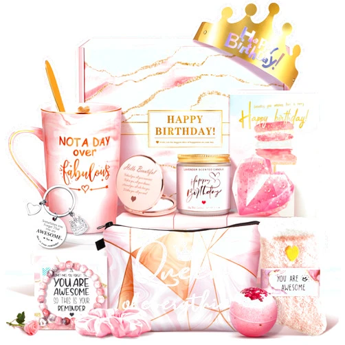 Jumway Not A Day Over Fabulous Mug Gifts Set- Birthday Gifts for Women - Funny Birthday Gift Ideas for Her,Friends, Coworkers, Her, Wife, Mom, Daughter, Sister, Aunt Ceramic Marble Mug 14 Oz
