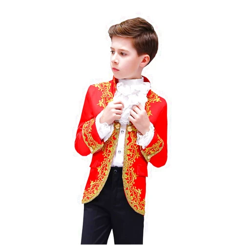 STIOEDYUAN Boy Prince Costume Victorian Gothic Palace Blazer Suit Royal King Outfit Party Cosplay Halloween Costumes Kids
