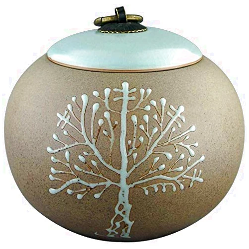 CATRP Cherished urns Urns for Human Ashes Adult Cremation Urns for Ashes - Funeral Urn for Human Ashes - Made in Ceramics Hand-Painted - Display Burial Urn at Home Or in Niche at Columbarium