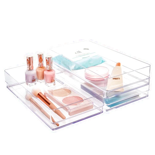 STORi SimpleSort 3-Piece Stackable Clear Drawer Organizer Set | 12