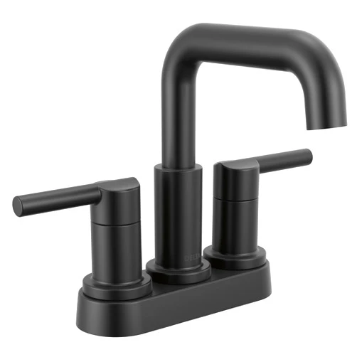 Delta Faucet Nicoli Centerset Bathroom Faucet, Matte Black 2-Handle Bathroom Faucet, Delta Bathroom Sink Faucet, Black 3-Hole Bathroom Faucet, Matte Black 25849LF-BL