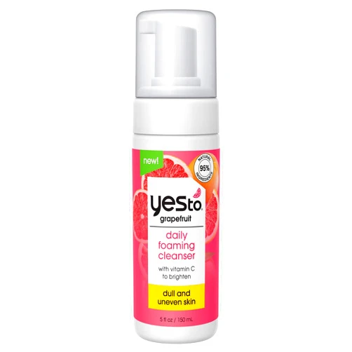 Yes To Grapefruit Daily Foaming Cleanser, Brightening Face Wash That Removes Make Up & Impurities Without Stripping Skin & Leaves You Glowing, With Vitamin C, Natural, Vegan & Cruelty Free, 5 Fl Oz