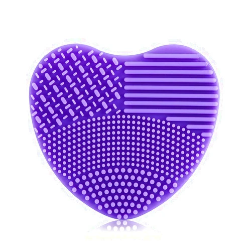 Sonew Makeup Brush Cleansing Brush Cleaner,Soft Silicone Washing Scrubber,Heart shaped Scrub for Cosmetic Makeup Brush Cleaning Mat