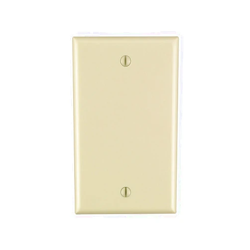 Leviton 80714-I 1-Gang No Device Blank Wallplate, Standard Size, Thermoplastic Nylon, Box Mount, Ivory