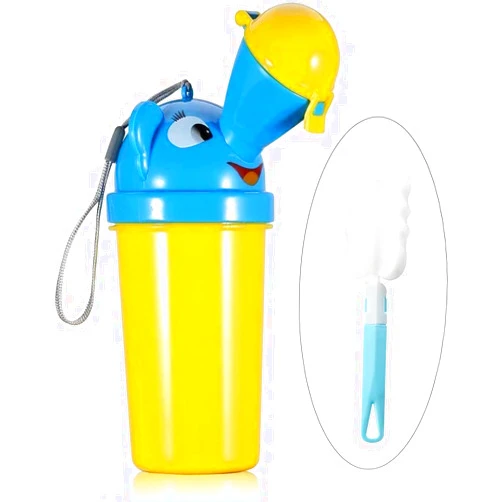 BYETOO [500ML] Portable Baby Child Kids Travel Potty with Clean Brush,Hygienic Leak Proof Urinal Emergency Toilet for Camping,Car Travel,Outside,Park.Kid Toddler Pee Training Cup,Pee Bottle for Kids,Boy
