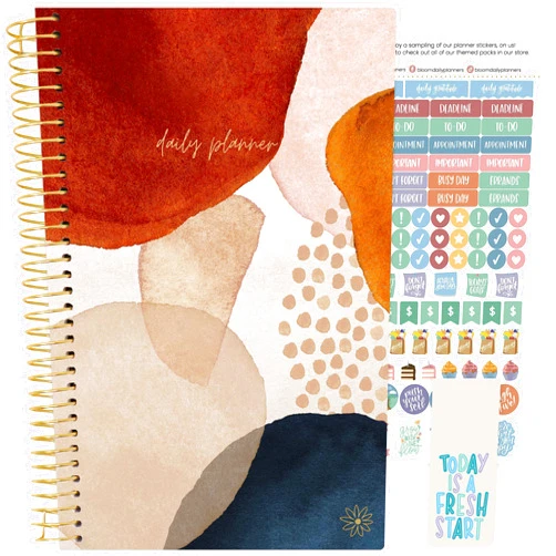 bloom daily planners UNDATED Calendar Year Day Planner - Passion/Goal Organizer - Start Anytime Monthly/Weekly Agenda Book with Tabs (January to December) - 5.5
