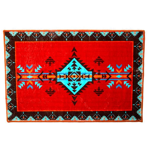 Carstens, Inc. Red Southwestern Small Area Rug Doormat 24
