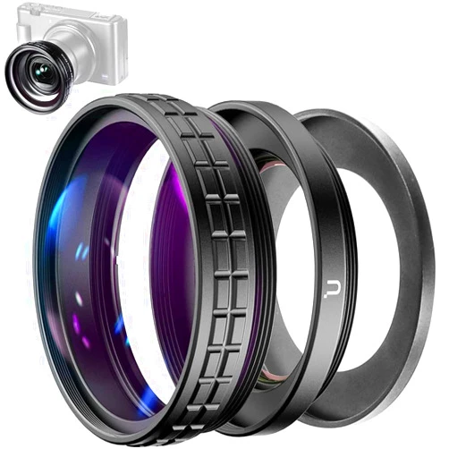 ULANZI Select ULANZI Creative ZV-1 Wide Angle/Macro Additional Lens 52mm Diameter Compatible with Sony ZV-1 Camera ONLY, 2 in 1 Extra Lens Attachment with Strong Adhesive-Back Adapter Ring Mount, WL-1