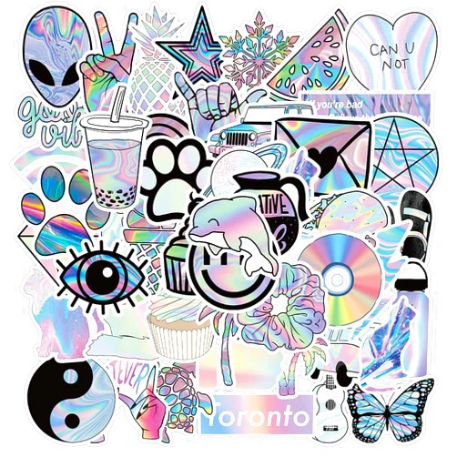 PRETTY SUNSHINE VSCO Stickers for Water Bottles, 50Pcs Waterproof Vinyl Stickers Pack for Hydro Flask, Laptop, Computer, Skateboard, Luggage, Phone, Trendy Cute Aesthetic Stickers for Teen Girls