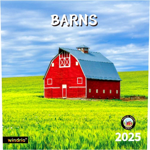Windrio 2025 Wall Calendar,Calendar 2025, November 2024 - December 2025, Wall Calendar Barns, 12