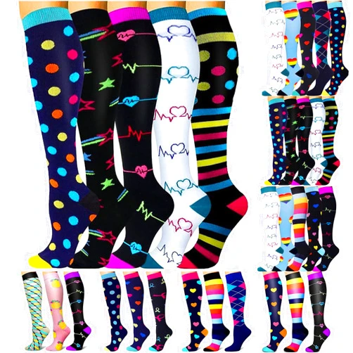 Generic Compression Socks for Women and Men 3/5 Pairs Circulation 20-30Mmhg Crazy, Cute, Socks Best Support for Nurses Running Hiking