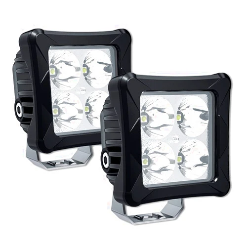 4WDKING LED Pods Spot Lights 3 Inch 40W LED Off-Road Cube Light Square Work Light Bar Truck Fog Lamp Tail Light IP69K Waterproof Ditch Lights for Truck Jeep Cars Wrangler ATV UTV Boat
