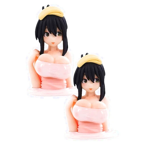 Alslovkar Chest Shaking Statues Ornaments, Shake Girl Car Dashboard Decorations, Tide Play Q Version Doll Bobbleheads, Kawaii Sexy Action Figurine Beauty, Car Center Console Sculpture Model (2 Pcs)
