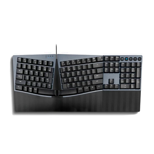 Perixx PERIBOARD-535RD Wired Ergonomic Mechanical Split Keyboard - Low-Profile Red Linear Switches - Programmable Feature with Macro Keys - Compatible with Windows and Mac OS X - US English, Black