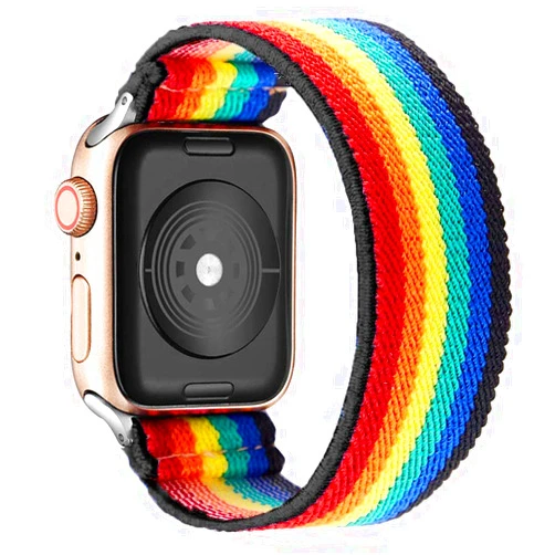 Leishouer Stretchy Band Compatible with Apple Watch Band Scrunchies Elastic Solo Loop 38mm 40mm 42mm 44mm 41mm 45mm 49mm Retro Pattern Printed Women Replacement Wristband for iWatch Series 9/8/7/SE/6/5/4/3