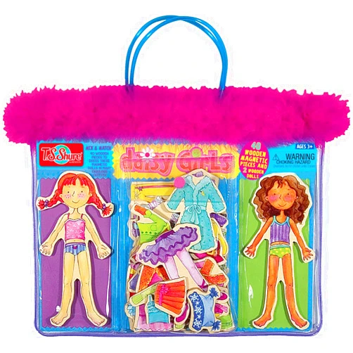 Bendon TS Shure Daisy Girls 40-Piece Wooden Magnetic Dress Up Doll 50463