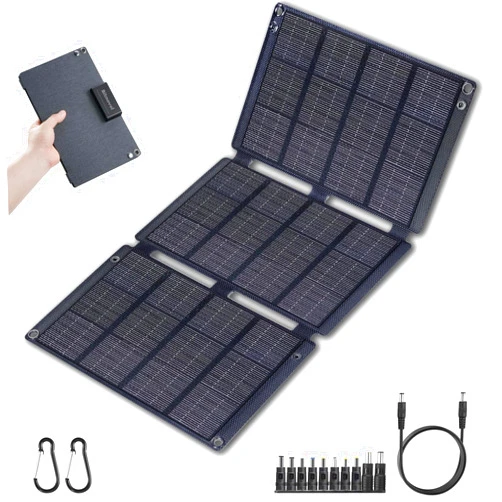 Bitnovol 30W Foldable Solar Panel - Portable Solar Panel Charger Kit with 19V QC3.0 USB Type-C DC Output for Portable Power Station Power Bank Pad Laptop,RV Trip Hiking with Cell Phone Solar Chargers
