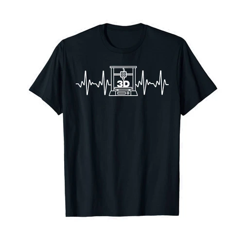 3D Printing Gift 3D Printer Accessories & Stuff Funny 3D Printer Heartbeat Art For Men Women Printing Lover T-Shirt