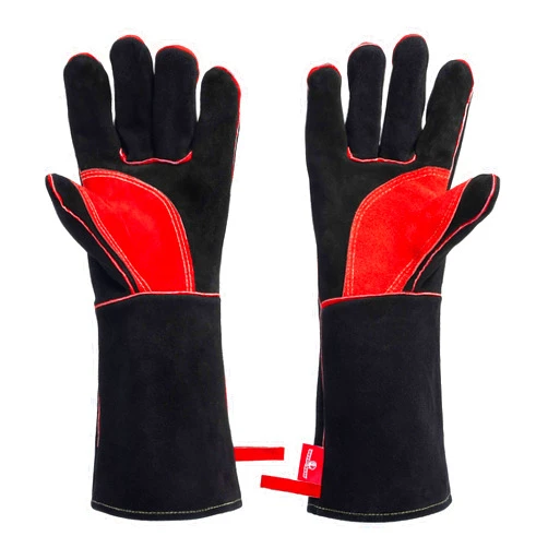 HereToGear Welding Gloves - 16IN Long - M to L Size - Fireproof and Heat Resistant, Kevlar Stitching - Great for Fireplaces, Fire Pits and Wood Stoves
