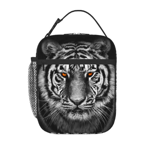 SARA NELL Tiger Insulated Lunch Bag Cool Siberian Tiger Lunch Cooler Box for Women Men Teens Kids, Reusable Lunch Tote Bag, Thermal Insulated Lunch Bags for Work, Picnic, School or Travel