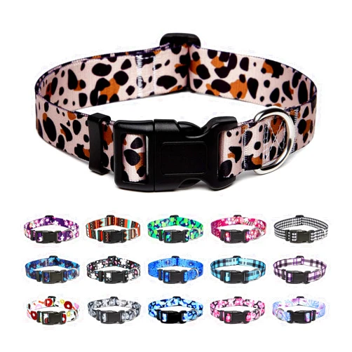 Mercano Adjustable Dog Collar - Special Design Patterns, Soft Nylon Comfortable Durable Pet Collar for Small Medium Large Dogs (XS, Leopard)