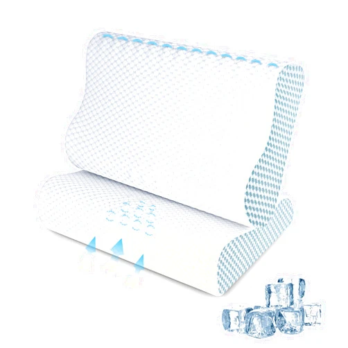 SUFOR Cooling Pillows Queen Size Set of 2, Memory Foam Bed Pillows for Sleeping, Ergonomic Cervical Pillow for Neck and Shoulder Pain Relief, with Pillowcase,2 Pack