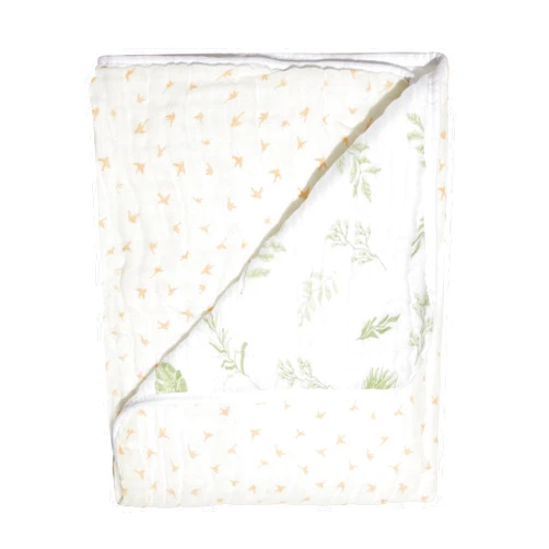 MAMI DESDE 1974 Mami Viscose Made from Bamboo Muslin Baby Blanket, Ideal for Newborn Nursery & Crib Blanket, Excellent Size 43 x 35 inches, 8 Layers Ultra Soft Muslin (Little Birds)