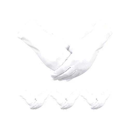 Sumind 4 Pairs Adult Uniform Gloves Spandex Gloves Dress Glove for Police Formal Tuxedo Guard Parade Costume, 22 cm x 13 cm, White