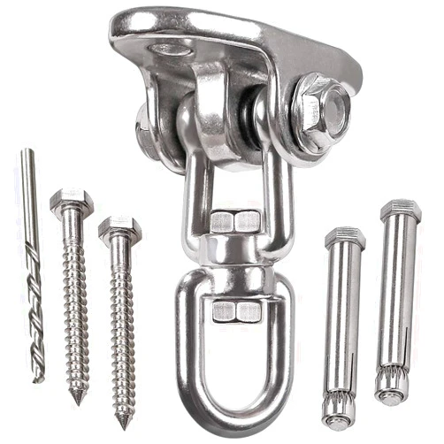 IOH Heavy Duty Swing Hangers Stainless Steel 304, Double Protection Design,【2000 lb Capacity】 360° Rotation, Playground Porch Yoga Seat Trapeze, Hammock Chair, Swing Set Indoor Outdoor