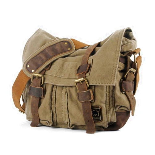 Jonon Vintage Military Men Canvas Messenger Bag for 13.3-17