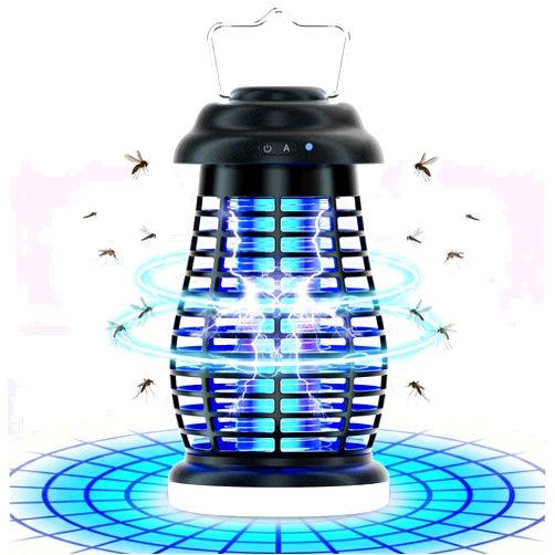 Xriba Cordless Bug Zapper Outdoor, 4200V Electric Mosquito Zapper, Fly Trap, Rechargeable Portable Fly Zapper, Waterproof Mosquito Trap Insect Killer Indoor Outdoor for Camping, Garden, Backyard, Home