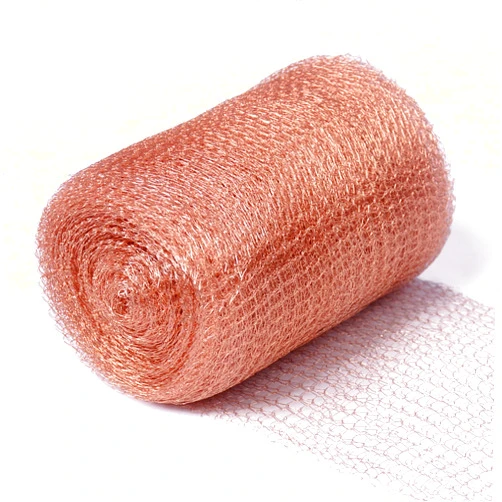 YAGJIA 5” x 32 ft, 100% Pure Copper Mesh for Distilling, Knitted Copper Mesh Roll, Double Layer Fabric Wool Hole Filler Used for Garden and House