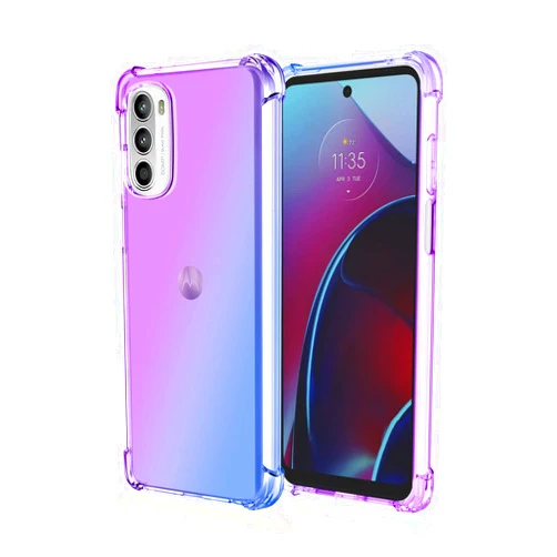 Lmposla for Moto G 5G 2022 Case(NOT for Moto G Stylus 5G 2022) Shockproof Slim Ultra-Thin Flexible TPU Soft Silicone Airbag Anti-Drop Case Cover for Motorola Moto G 5G 2022 (Purple/Blue)