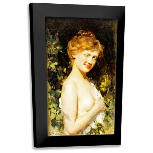 ArtDirect - Comerre, Leon Francois 13x18 Black Modern Framed Art Print Titled: Le Clin Doeil