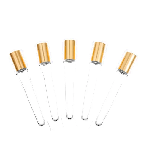 FOMIYES 5pcs 10ml Clear Glass Essential Oil Roller Bottles Refillable Leakproof Roll on Bottles for Perfume and Essential Oils for Travel and Daily Use