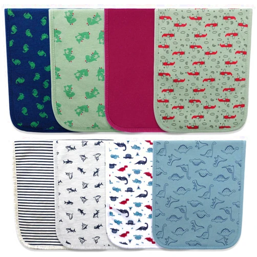 Hakochia Burp Cloths for Baby Boy Organic Cotton Large Burp Clothes Extra Absorbent Soft Burping Rags Spit Up Cloth Sets for Newborns 8 Pack