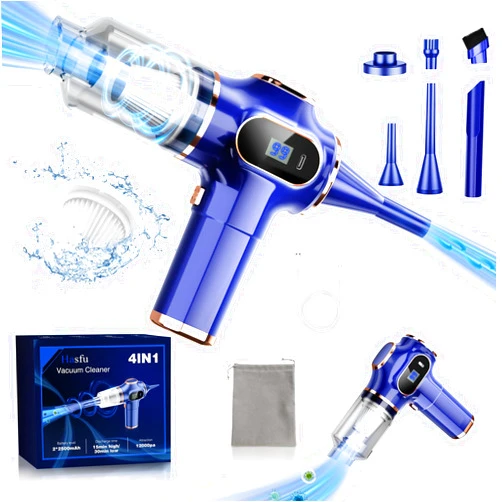 Hasfu Vacuum Cordless Car Vacuum Cleaner Handheld,12000PA High Power Suction Rechargeable Suction Vacuum,4 in 1 Portable Car Accessories