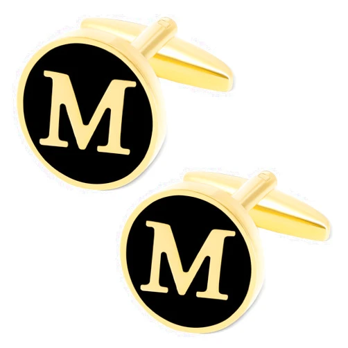 GWD Cufflinks for Men Personalized Black Gold Silver Letter CuffLink Shirt Cufflinks