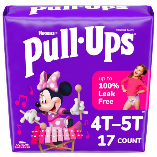 Pull-Ups Girls' Potty Training Pants, Size 4T-5T Training Underwear (38-50 lbs), 17 Count