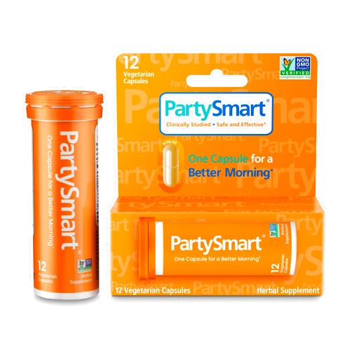 Himalaya PartySmart, One Capsule for a Better Morning, Plant-Based, Liver Support, Better Morning After Drinking, Clinically Studied, Non-GMO Project Verified, 12 Capsules