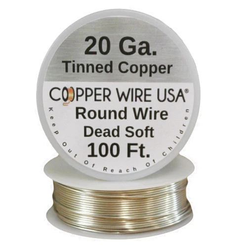 Copper wire USA 20 Ga Tinned Copper Buss Wire 100 Ft. Spool