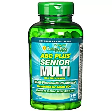Puritans Pride Abc Plus Senior Multivitamin Multi-mineral Formula Caplets, 240 Count