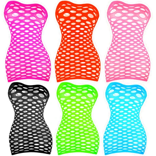Geyoga 6 Pieces Womens Strapless Bodysuit Halloween Strapless Lingerie Striped Dress for Women Chemise, One Size Fits Most