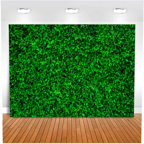 ANSHUHAI Green Leaves Photography Backdrops Spring Nature Grass Backdrop Wall Birthday Wedding Party Decorations Background Banner Greenery Backdrops Photo Booth Backdrops Photo Studio Props (7x5ft)