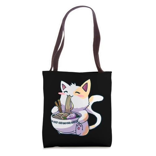 Kawaii Anime Shirts Ramen Cat Kawaii Anime Japanese Kawaii Neko Tote Bag