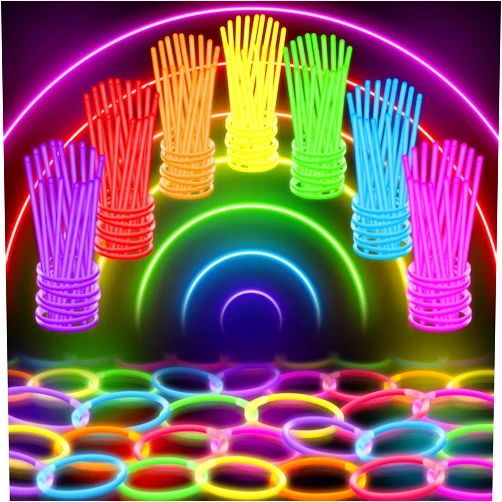 Glow Mind 100 Ultra Bright Glow Sticks Bracelets and Necklaces - Premium Glow in the Dark Party Supplies and Decorations - Bulk 8