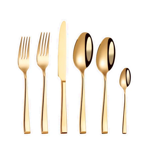 ZILNEHZ 48 Pieces Stainless Steel Gold Silverware Set Flatware Set for 8 Elegance Luxury Gold Cutlery Knives and Forks Spoons Utensil Sets for Home Dishwasher Safe Holiday Party